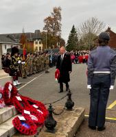 President Francis lays a wreath on behalf of Watton Rotary Club